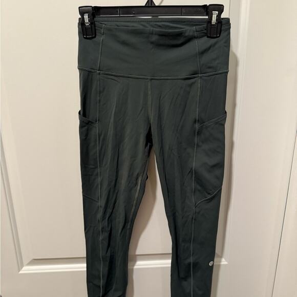 LULULEMON WOMENS FAST AND FREE HIGH-RISE TIGHT 25" SMOKED SPRUCE SZ 6 - Picture 11 of 12